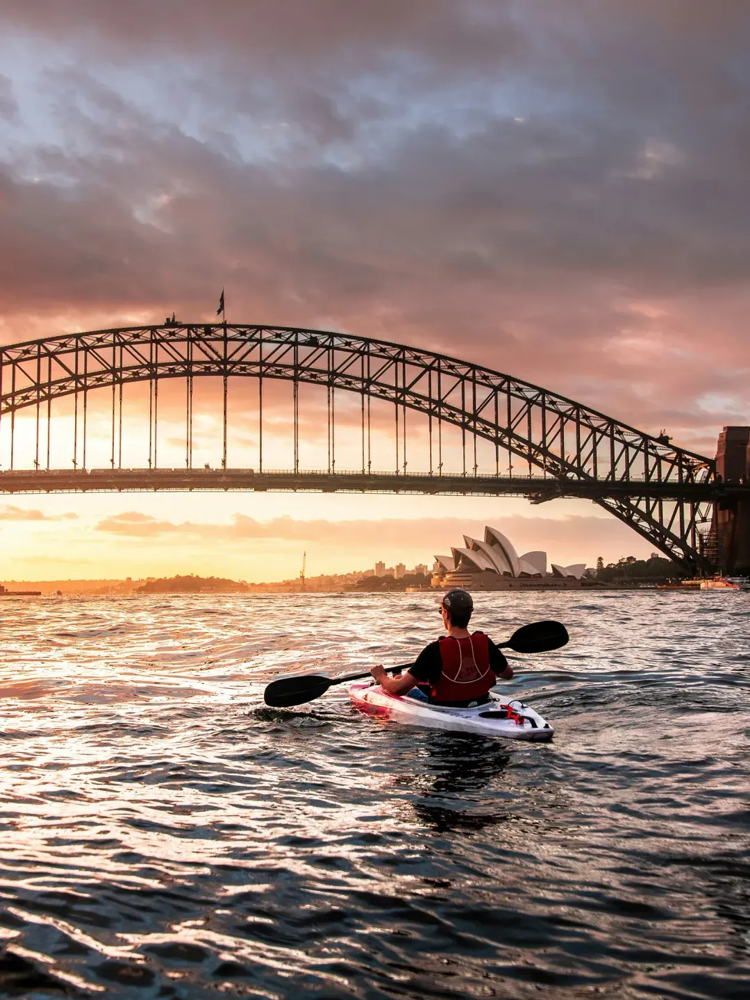 Sydney Harbour at sunset.